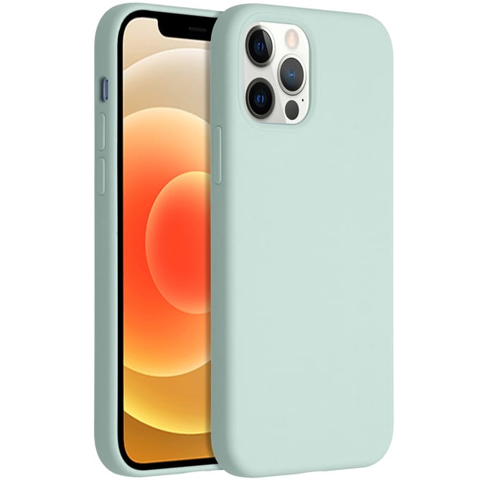Accezz Hoesje - Geschikt voor Apple iPhone 12 Pro / 12 - Liquid Silicone Backcover - Sky Blue