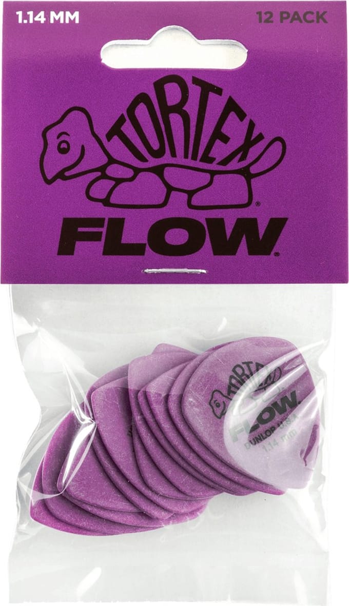 Jim Dunlop Tortex - Plectrums - Flow - 1,14 mm Paars - Player's Pack 12 Stuks