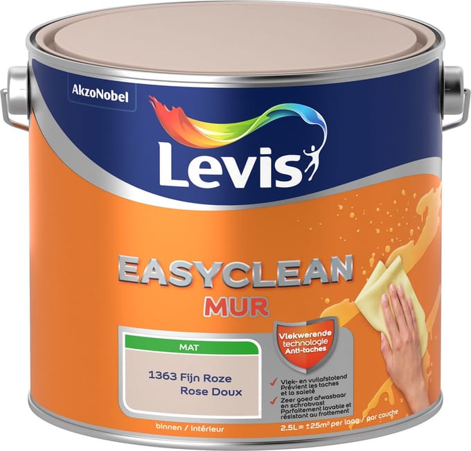 Levis - Easyclean Mur Mat - Fijn Roze - 2,5 L