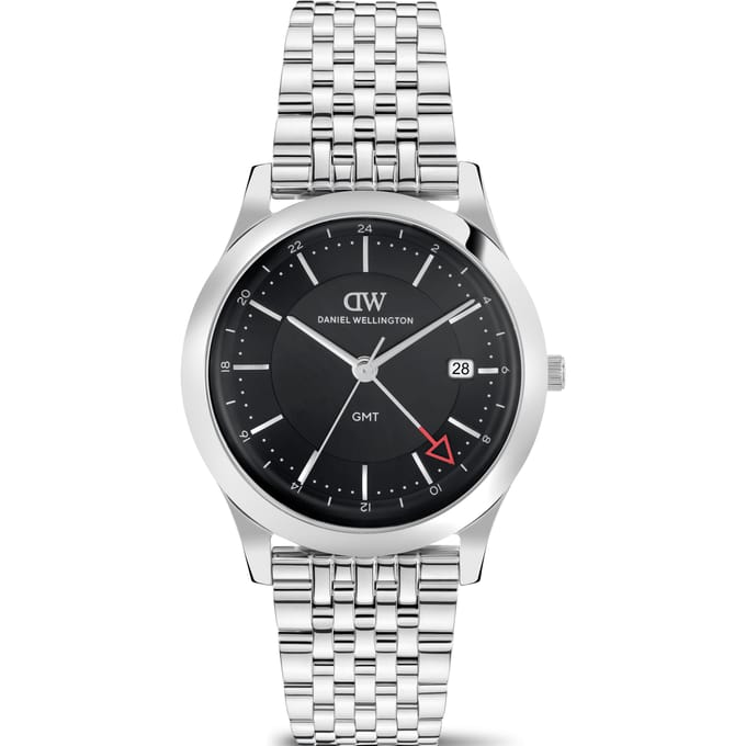 Daniel Wellington DW Watch Pathfinder GMT 7-Link Black Silver 39mm