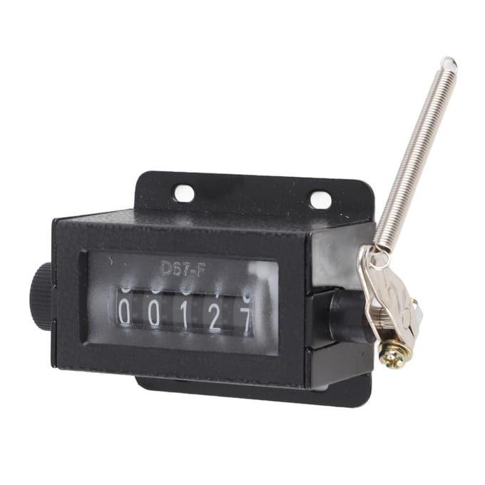 D67F 5-cijferige mechanische resetbare handmatige handtrek-slag tellerteller black