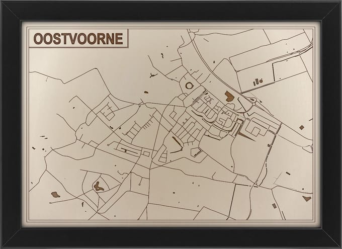 Houten stadskaart van Oostvoorne