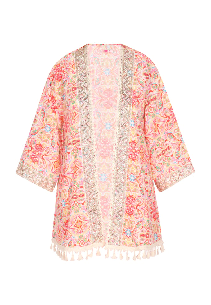 IZIA Kimono Dames Roze Veelkleurig