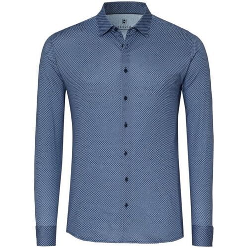 Desoto Overhemd Multi Half Roundings Casual Kent Blauw / male