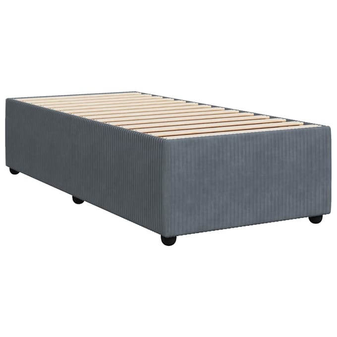vidaXL - Bedframe - zonder - matras - 90x200 - cm - fluweel - donkergrijs