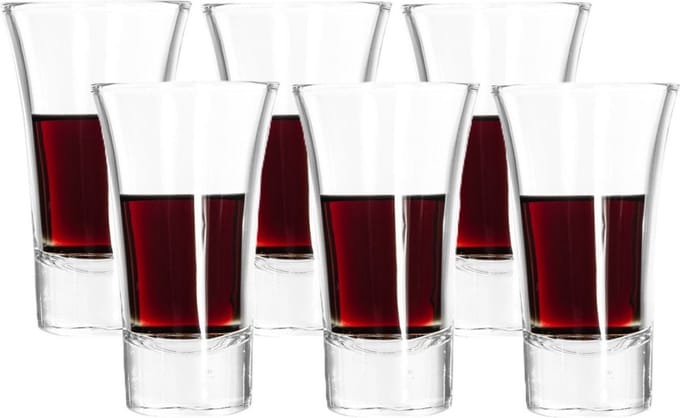 Excellent Houseware Shotglazen - set 6x - 80 ml - glas - borrelglazen
