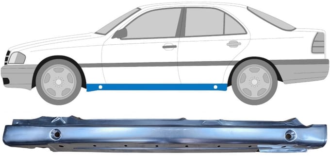 Volledige dorpel voor Mercedes C-Class W202 1993-2001 / Links