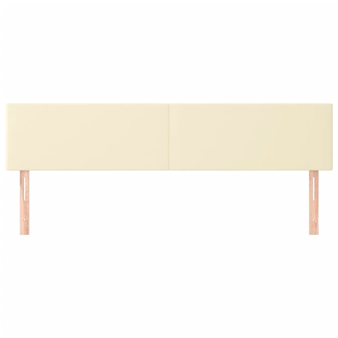 vidaXL - Hoofdborden - 200x5x78/88 - cm - kunstleer - crèmekleurig