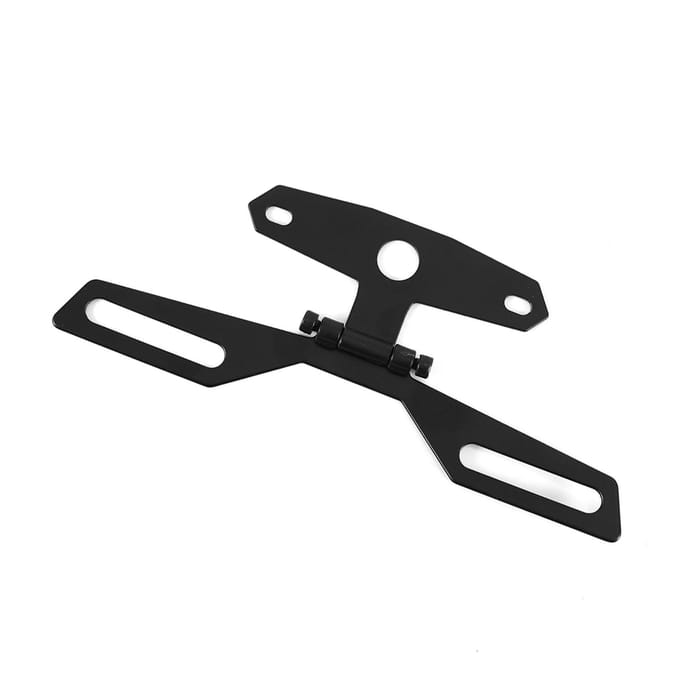 Support de feu arrière pliable pour plaque d'immatriculation de moto et VTT black