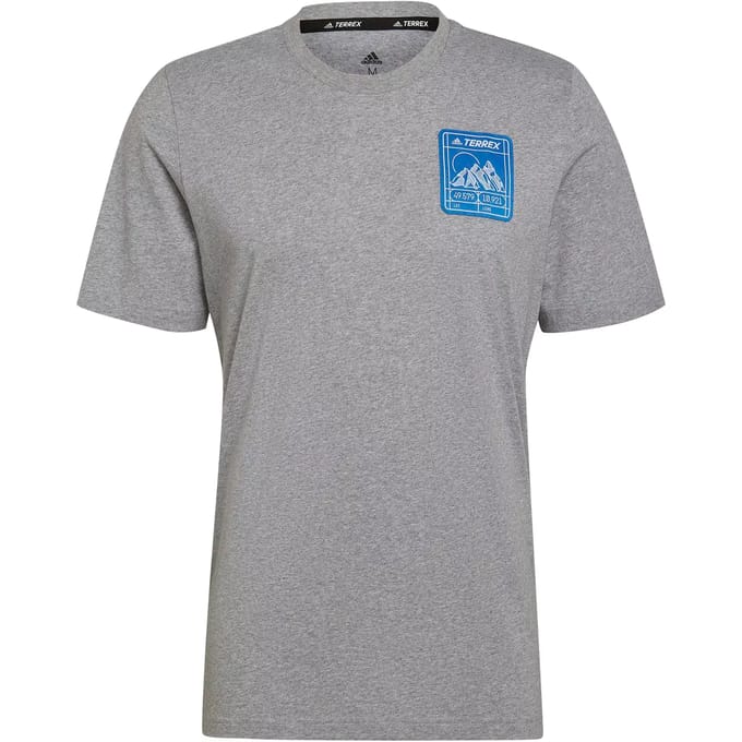 Adidas Terrex Patch Mountain Graphic T-shirt Met Korte Mouwen Grijs M Man