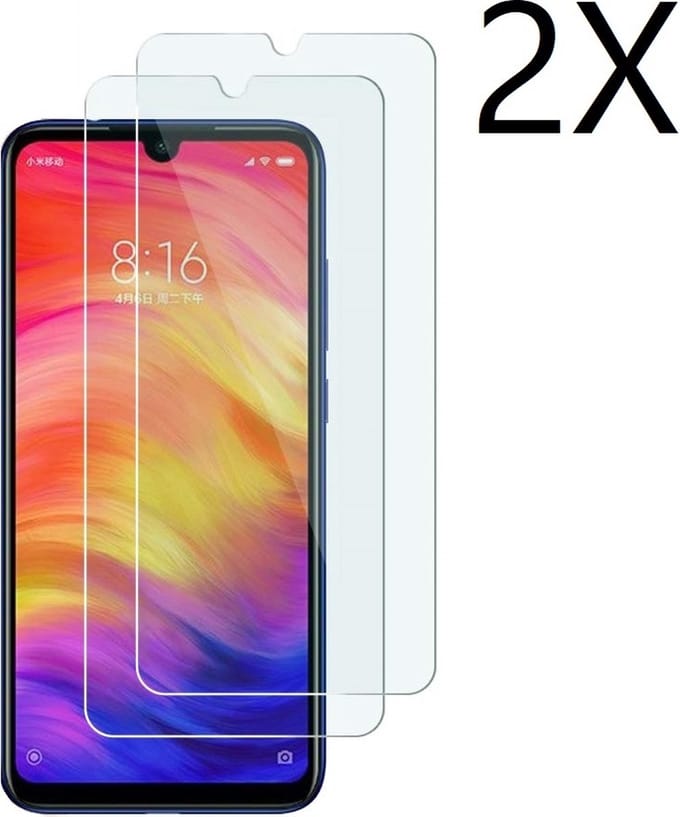 Ntech 2 Pack Screenprotector geschikt voor Xiaomi Redmi Note 7/ Note 7 Pro Screenprotector / Anti-Scratch Tempered Glass (0.3mm)