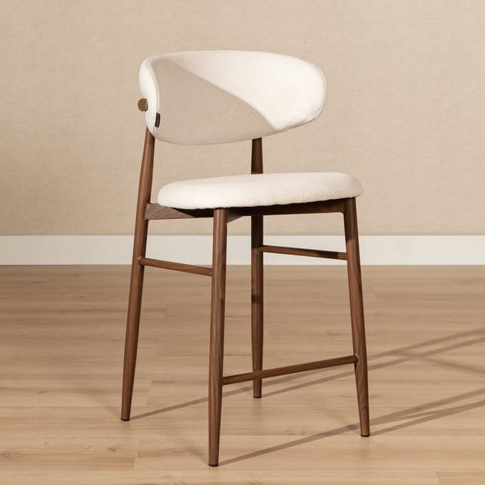 Bronx71® Barkruk Lara linnen off white 70 cm - barstoel