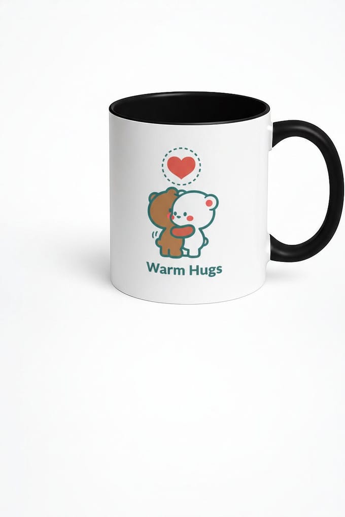 Warm Hugs Beren Mok - Liefdevol Keramische Beker met Knuffel Design - Perfect Cadeau voor Koppels