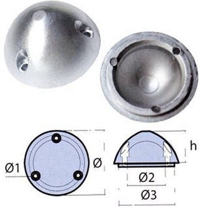 Tecnoseal Variprop-schroefanode Zilver 67 mm