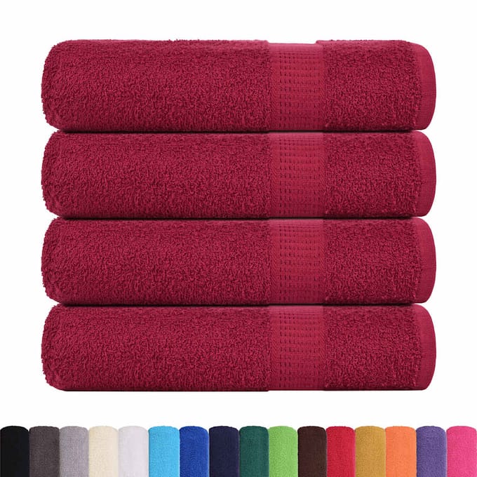 vidaXL - Badhanddoeken - FROGN - 4 - st - 100x150 - cm - 360 - g/m² - bordeaux