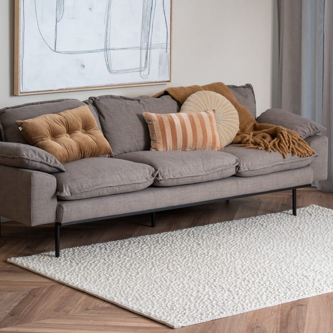 Wollen vloerkleed Nuta ivoor/wit - Interieur05 - 160 x 230 cm - (M)