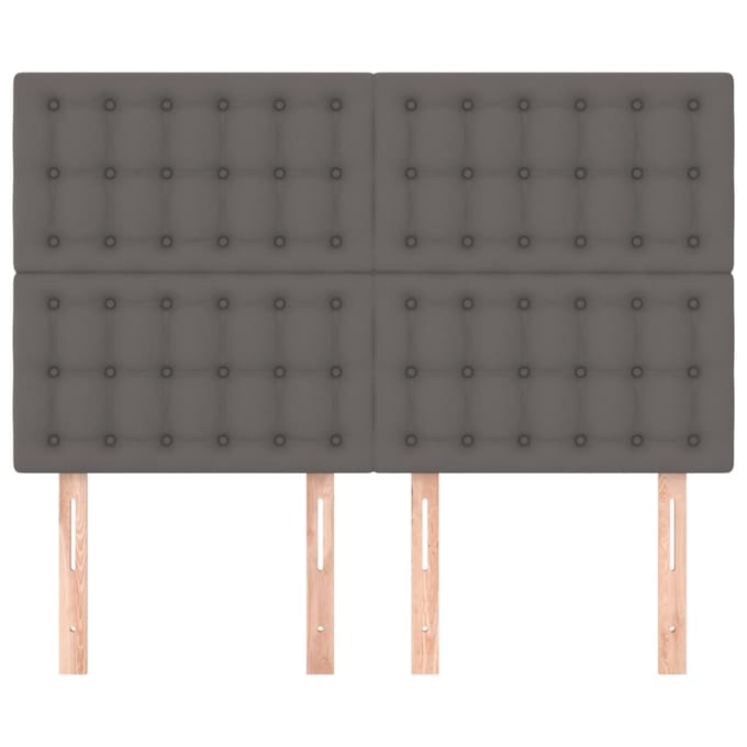 vidaXL - Hoofdbord - grijs - 144x5x118/128 - cm - kunstleer
