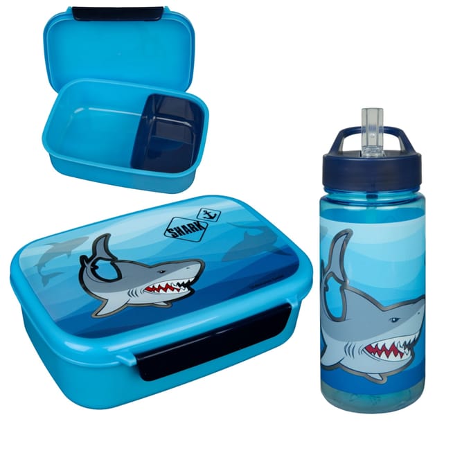 Haai Lunchset - Lunchbox - Drinkfles - Blauw - Lunchbox Kinderen