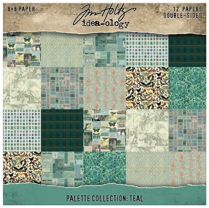 Tim Holtz idea-ology Palette collection teal 8x8 inch