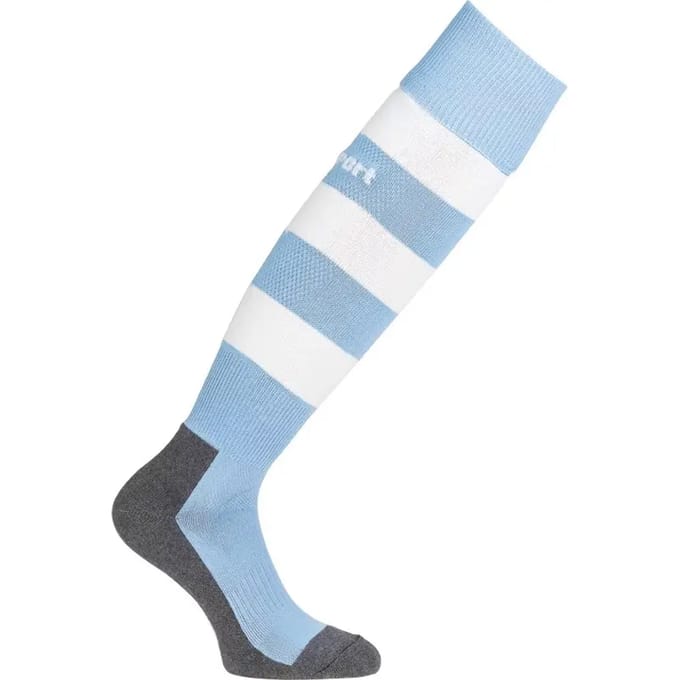 Uhlsport Team Pro Essential Stripe Voetbalkousen - Hemelsblauw / Wit | Maat: 45-47