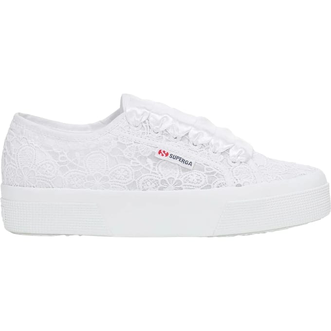 Superga Dames/Dames 2740 Bloem Macrame Trainers (Totaal Wit)