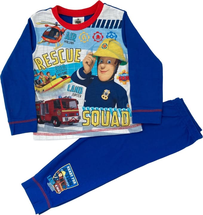 Brandweerman Sam Pyjama - Maat 86/92 - Fireman Sam - Kinderpyjama - Blauw