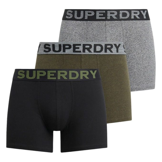 Superdry BOXER TRIPLE PACK Heren Onderbroek - Raven Black Marl