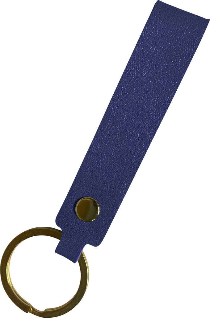 Sleutelhanger Leer - Leren Sleutelhanger Met Sleutelhanger Ring - Donkerblauw