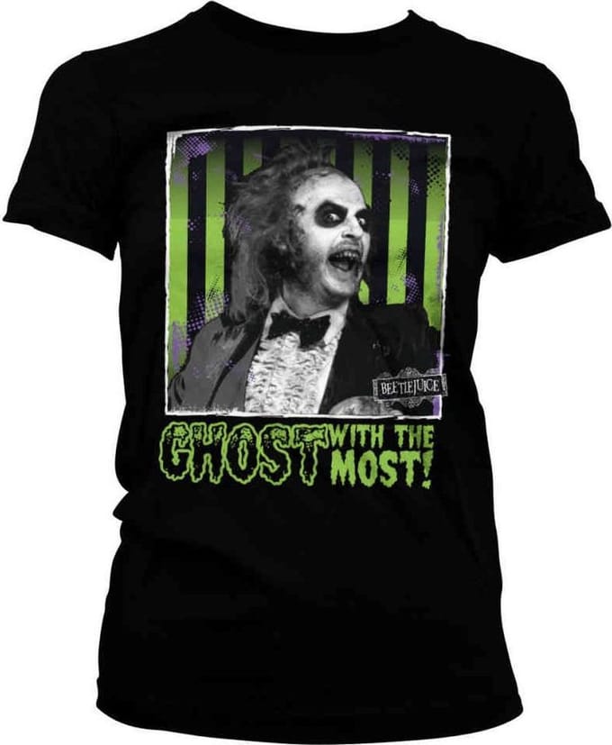 Beetlejuice Dames Tshirt -S- Ghost With The Most Zwart
