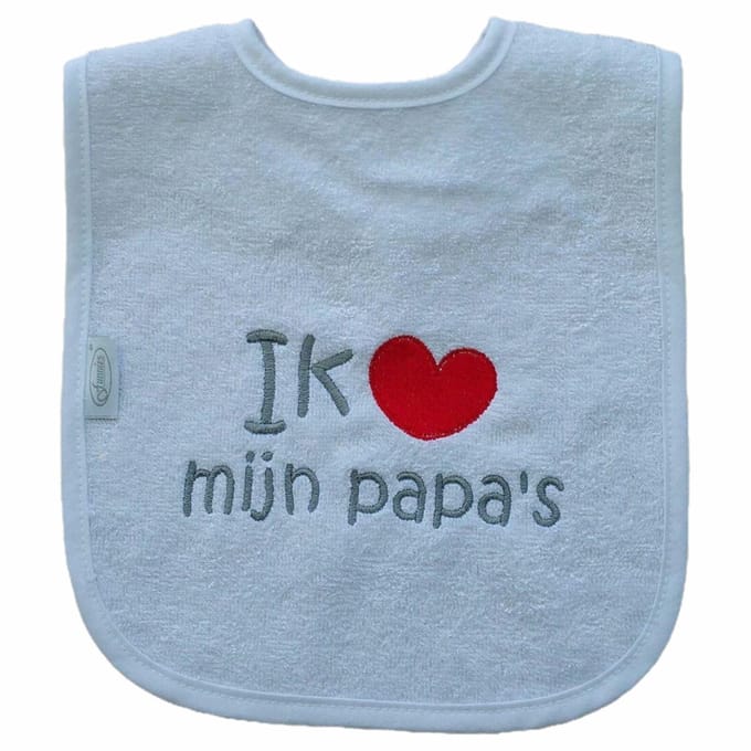 Witte slab met "Ik hou van mijn papa's"