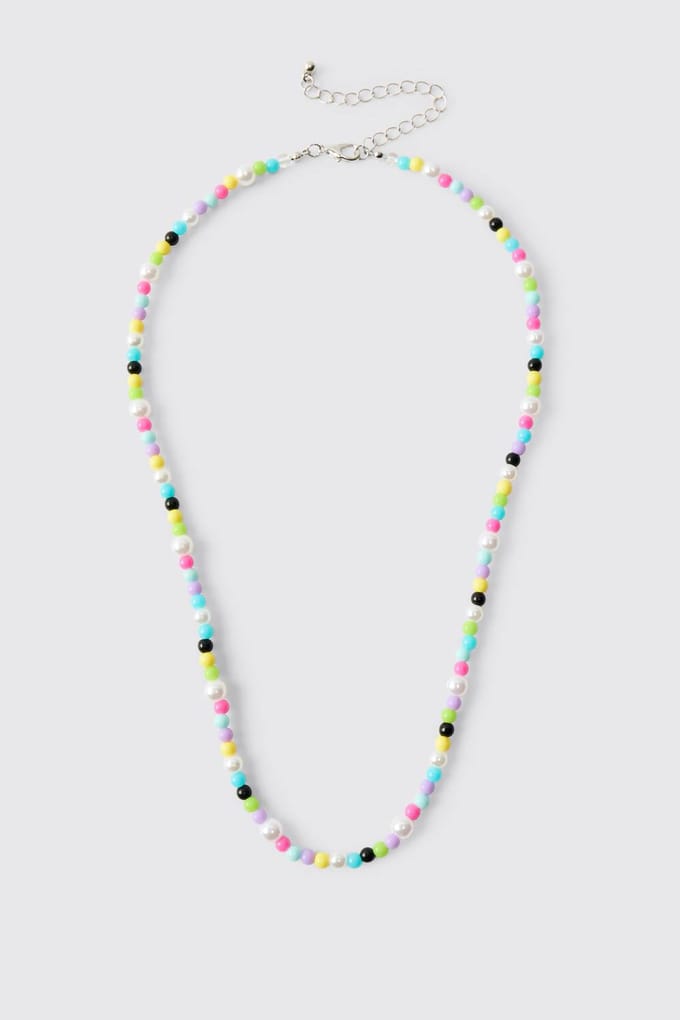 Multi-Colour Pastel Beaded Strand Necklace