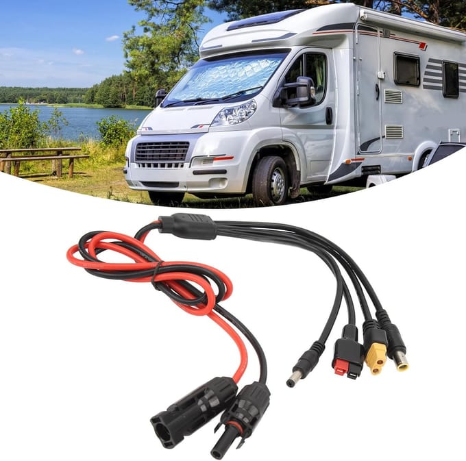 Zonnepaneel Verlengkabel - Energie Conversie - Camper Energie - Vier Connectoren - 1 Meter