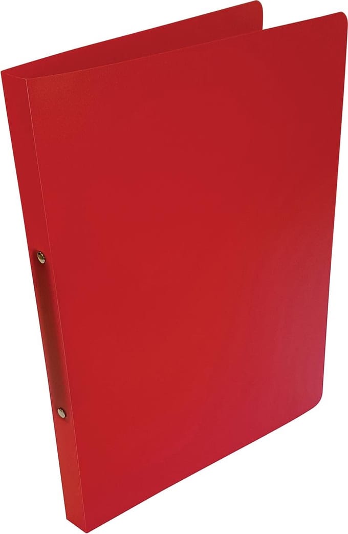 Alpha ringmap, voor ft A4, uit PP, 2 ringen van 16 mm, transparant rood 25 stuks