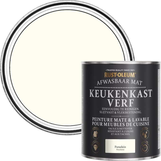 Rust-Oleum Wit Afwasbaar Mat Keukenkastverf - Porselein 750ml
