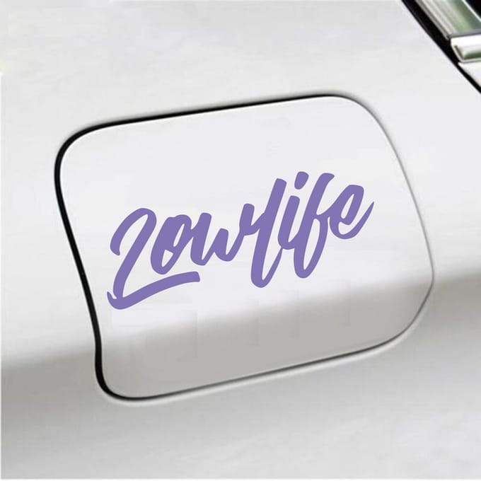 Bumpersticker - Lowlife - 6,4 X 16,8 - Paars