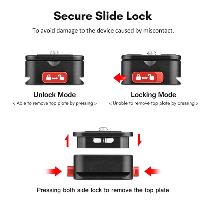 Aluminium Quick Release Plaat Statief QR Plaat Camera Mount Adapter Snelle installatie met 1/4 Inch zwart