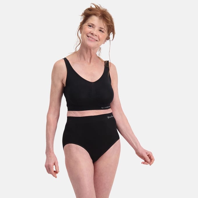 Comfortabel & Zijdezacht Bamboo Basics Seamless Extra High Briefs Amy (2-pack) - Zwart - S