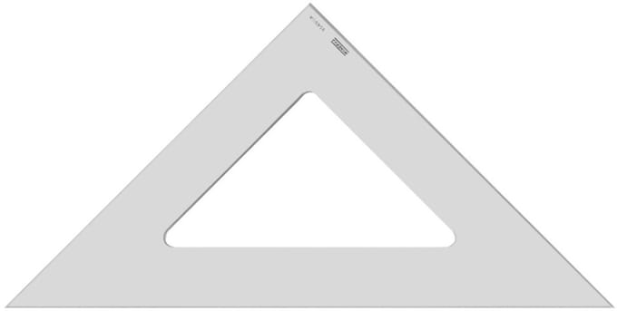MINERVA Geodriehoek, Hypotenusa: 424 mm, 45 Graden