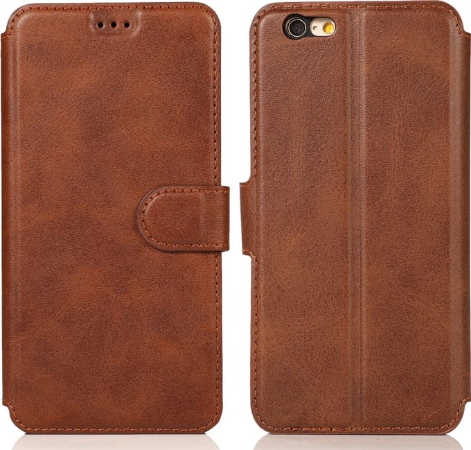 Bookcase Geschikt voor Apple iPhone 6 / 6s - Donkerbruin - Pasjeshouder - Portemonnee