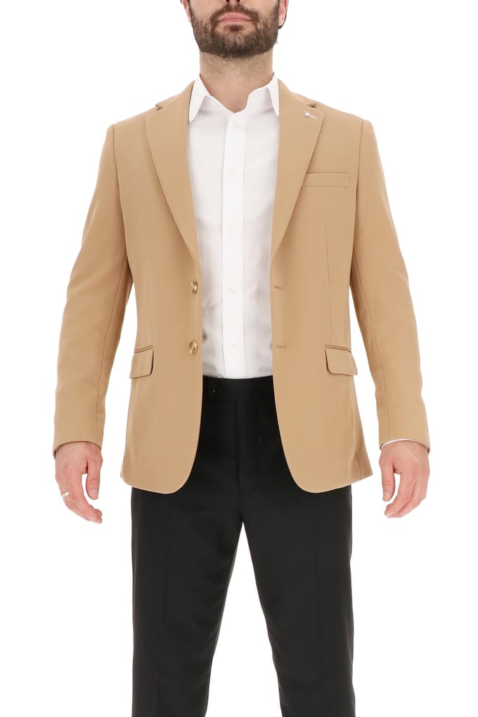 Scotch & Soda 2 Button Jacket Textured Knit Camel Taglia: 50 | Blazers Outlet | Uomo | Marrone