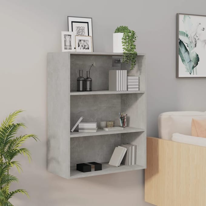 vidaXL - Hangkast - 69,5x32,5x90 - cm - betongrijs
