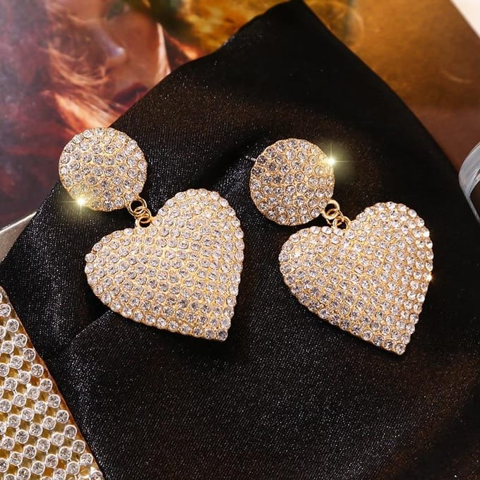 Hart Oorbellen Dames Luxe Geometrische Oorbellen Mode Sieraden brown