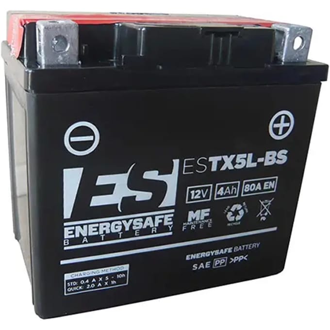 Motorfiets accu Energy Safe ESTX5L-BS 12V/4AH