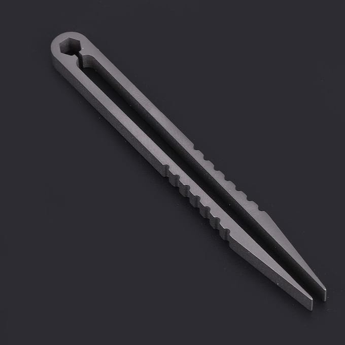 Draagbare EDC Titanium Legering Pincet Outdoor Survival Kamperen Reizen Mini Tool gray