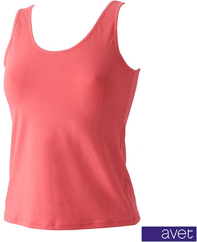 Avet Dames hemd microfiber 7591 - Polyamide dames onderhemd - Naadloos Singlet - Rood / S
