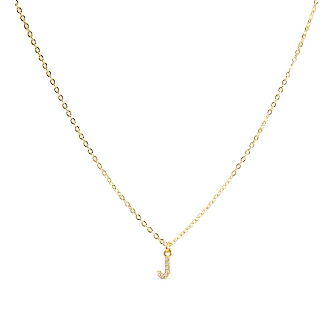 Collier Luxenter avec Zirconia brillant finition or 18k - Alphabet J