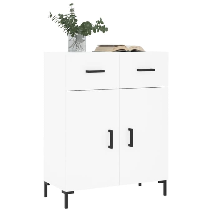 vidaXL - Dressoir - 69,5x34x90 - cm - bewerkt - hout - wit