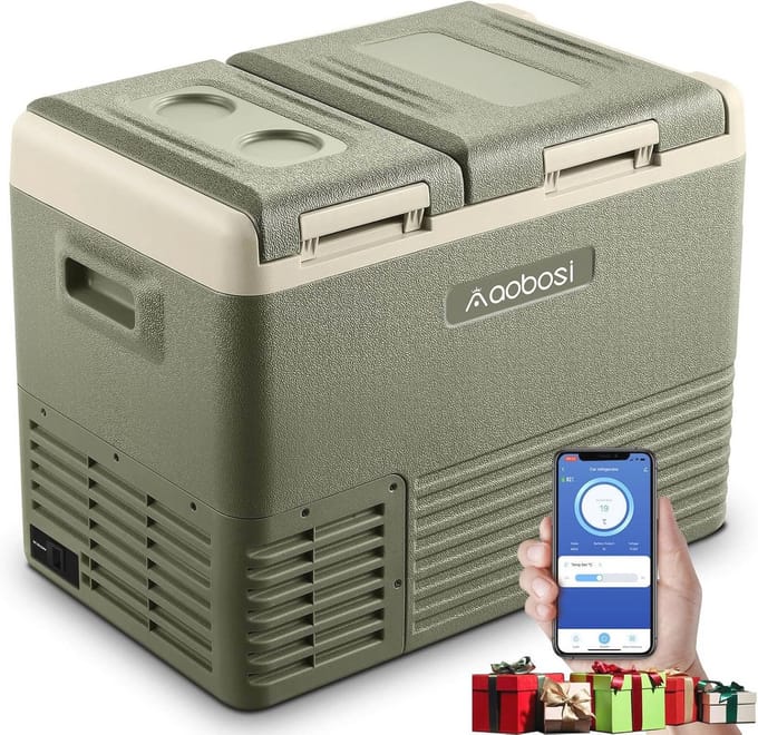 Draagbare 25L Compressor Koelbox met Dual Zone -20 °C tot 20 °C voor Auto, Vrachtwagen, Boot en Thuis