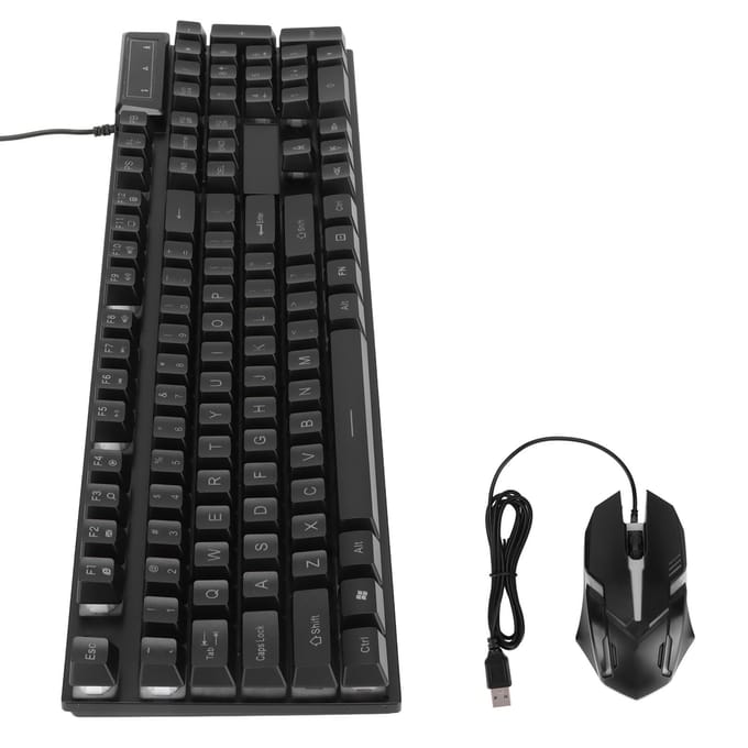 Gaming Toetsenbord en Muis Combo 104 Toetsen LED Achtergrondverlichting Ergonomisch Waterdicht Snelle Respons Gaming