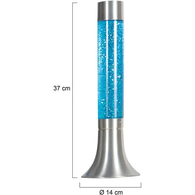 Speelse Glitter Tafellamp Volcan 4188ST - Staal en Glas - 37 cm hoog, 14 cm diameter - Mexlite